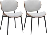 2er Set Besucherstuhl Enid Stoff walnuss/creme 2er Set Besucherstuhl Enid Stoff walnuss/creme
