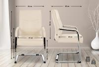 2er Set Besucherstuhl Hobart Stoff creme 