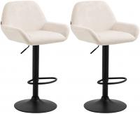 2er Set Barhocker Braga Samt schwarz creme 2er Set Barhocker Braga Samt schwarz creme
