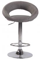 2er Set Barhocker Olinda Stoff Chrom grau 
