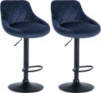 2er Set Barhocker Lazio Samt schwarz blau 2er Set Barhocker Lazio Samt schwarz blau