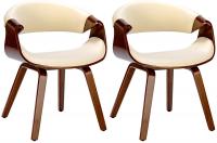 2er Set Esszimmerstuhl Foley Kunstleder walnuss/creme 2er Set Esszimmerstuhl Foley Kunstleder walnuss/creme