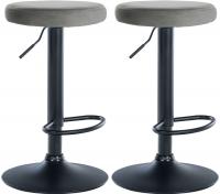2er Set Barhocker Ponte Samt schwarz grau 2er Set Barhocker Ponte Samt schwarz grau