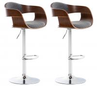 2er Set Barhocker Kingston Stoff walnuss/hellgrau 2er Set Barhocker Kingston Stoff walnuss/hellgrau