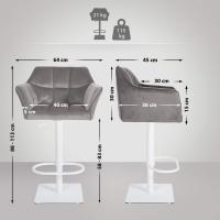 2er Set Barhocker Damaso W Samt grau 