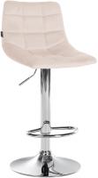 Barhocker Jerry Samt chrom beige Barhocker Jerry Samt chrom beige