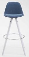2er Set Barhocker Franklin Stoff rund weiß (eiche) blau 