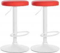 2er Set Barhocker Ponte Kunstleder weiß rot 2er Set Barhocker Ponte Kunstleder weiß rot