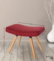 Fußhocker Garding Stoff rot 