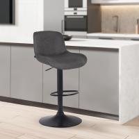 Barhocker Solon Schwarz Stoff dunkelgrau Barhocker Solon Schwarz Stoff dunkelgrau