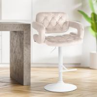 Barhocker Dublin Samt weiß creme Barhocker Dublin Samt weiß creme