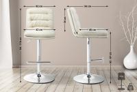 Barhocker Damar Stoff chrom creme Barhocker Damar Stoff chrom creme