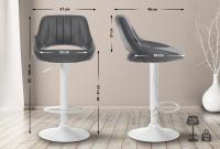 Barhocker Milet Kunstleder weiß grau Barhocker Milet Kunstleder weiß grau