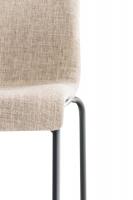 Barhocker Hoover Stoff 4-Fuß Gestell schwarz creme 