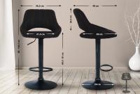 Barhocker Milet Stoff schwarz schwarz 