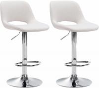 2er Set Barhocker Camden Stoff chrom creme 2er Set Barhocker Camden Stoff chrom creme