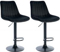 2er Set Barhocker Toni Samt schwarz schwarz 2er Set Barhocker Toni Samt schwarz schwarz