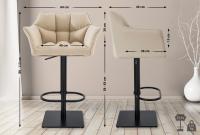2er Set Barhocker Damaso Stoff schwarz creme 