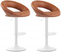 2er Set Barhocker Olinda Kunstleder weiß hellbraun 2er Set Barhocker Olinda Kunstleder weiß hellbraun