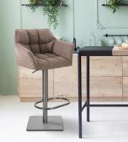 2er Set Barhocker Damaso Stoff edelstahl terrabraun 2er Set Barhocker Damaso Stoff edelstahl terrabraun