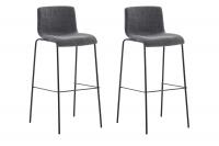 2er Set Barhocker Hoover Stoff 4-Fuß Gestell schwarz hellgrau 2er Set Barhocker Hoover Stoff 4-Fuß Gestell schwarz hellgrau