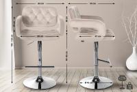 Barhocker Dublin Samt chrom creme Barhocker Dublin Samt chrom creme