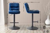 Barhocker Damar Samt schwarz blau Barhocker Damar Samt schwarz blau