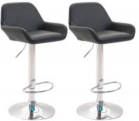 2er Set Barhocker Braga Kunstleder chrom schwarz 2er Set Barhocker Braga Kunstleder chrom schwarz