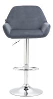 2er Set Barhocker Braga Samt chrom dunkelgrau 2er Set Barhocker Braga Samt chrom dunkelgrau