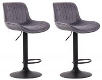2er Set Barhocker Lentini Samt schwarz dunkelgrau 2er Set Barhocker Lentini Samt schwarz dunkelgrau
