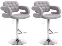 2er Set Barhocker Dublin Stoff grau 2er Set Barhocker Dublin Stoff grau
