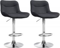 2er Set Barhocker Vonore Kunstleder chrom schwarz 2er Set Barhocker Vonore Kunstleder chrom schwarz