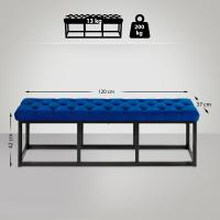 Sitzbank Polson Samt Schwarz 120 cm blau 