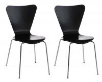 2er Set Besucherstuhl Calisto schwarz 