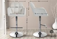 Barhocker Natoma Samt chrom creme Barhocker Natoma Samt chrom creme