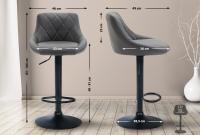 Barhocker Lazio Kunstleder schwarz grau 