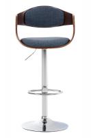 2er Set Barhocker Kingston Stoff walnuss/blau 2er Set Barhocker Kingston Stoff walnuss/blau