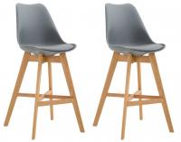 2er Set Barhocker Cannes Kunststoff natura grau 