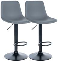 2er Set Barhocker Divo Kunstleder schwarz grau 2er Set Barhocker Divo Kunstleder schwarz grau