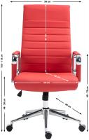 Bürostuhl Kolumbus Echtleder rot Bürostuhl Kolumbus Echtleder rot