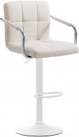 2er Set Barhocker Lucy V2 Stoff weiß beige 2er Set Barhocker Lucy V2 Stoff weiß beige
