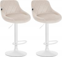 2er Set Barhocker Lazio Samt weiß creme 2er Set Barhocker Lazio Samt weiß creme