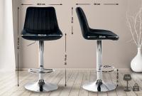 2er Set Barhocker Toni Samt chrom schwarz 2er Set Barhocker Toni Samt chrom schwarz