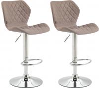 2er Set Barhocker Cork Stoff chrom taupe 2er Set Barhocker Cork Stoff chrom taupe