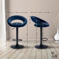 Barhocker Olinda Samt schwarz blau 