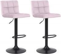 2er Set Barhocker Feni Samt rosa 2er Set Barhocker Feni Samt rosa