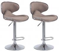 2er Set Barhocker Las Vegas V2 Stoff chrom taupe 2er Set Barhocker Las Vegas V2 Stoff chrom taupe