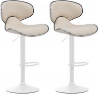 2er Set Barhocker Las Vegas V2 Kunstleder weiß creme 2er Set Barhocker Las Vegas V2 Kunstleder weiß creme