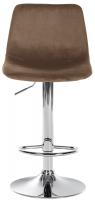 Barhocker Divo Samt Chrom braun Barhocker Divo Samt Chrom braun