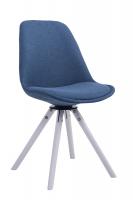 Besucherstuhl Troyes Stoff Rund weiß (eiche) blau Besucherstuhl Troyes Stoff Rund weiß (eiche) blau